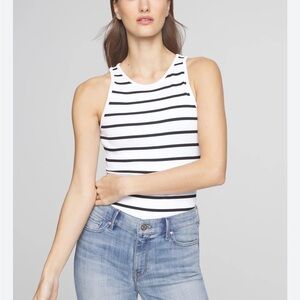 White House Black Market Striped Sleeveless Women's tank Top stretch medium NWOT